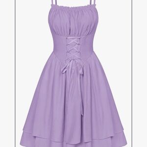 Scarlet Darkness Lavender Fairycore Corset-Style Dress